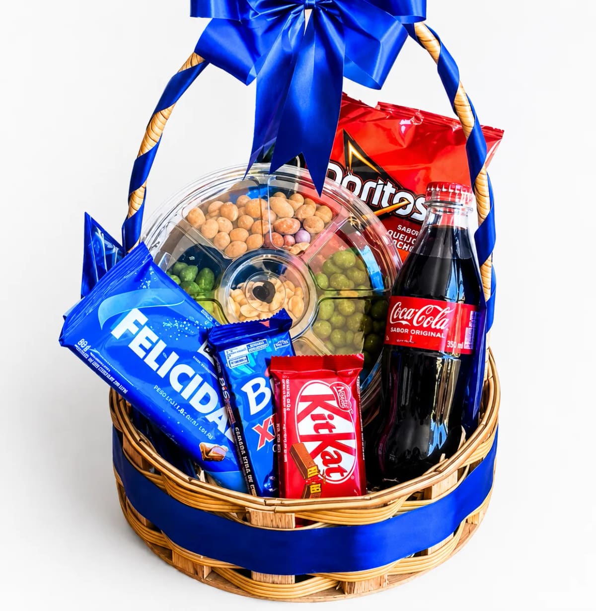 75-Cesta com chocolate, Petisqueira e Coca Cola