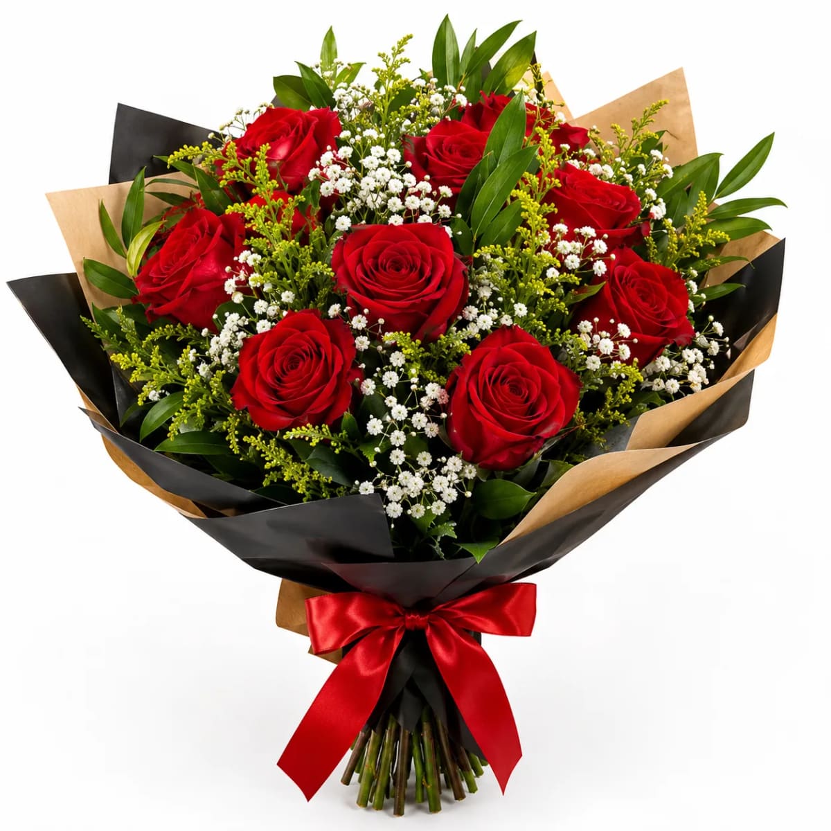 Buquê Paixão Eterna 10 Rosas Vermelhas