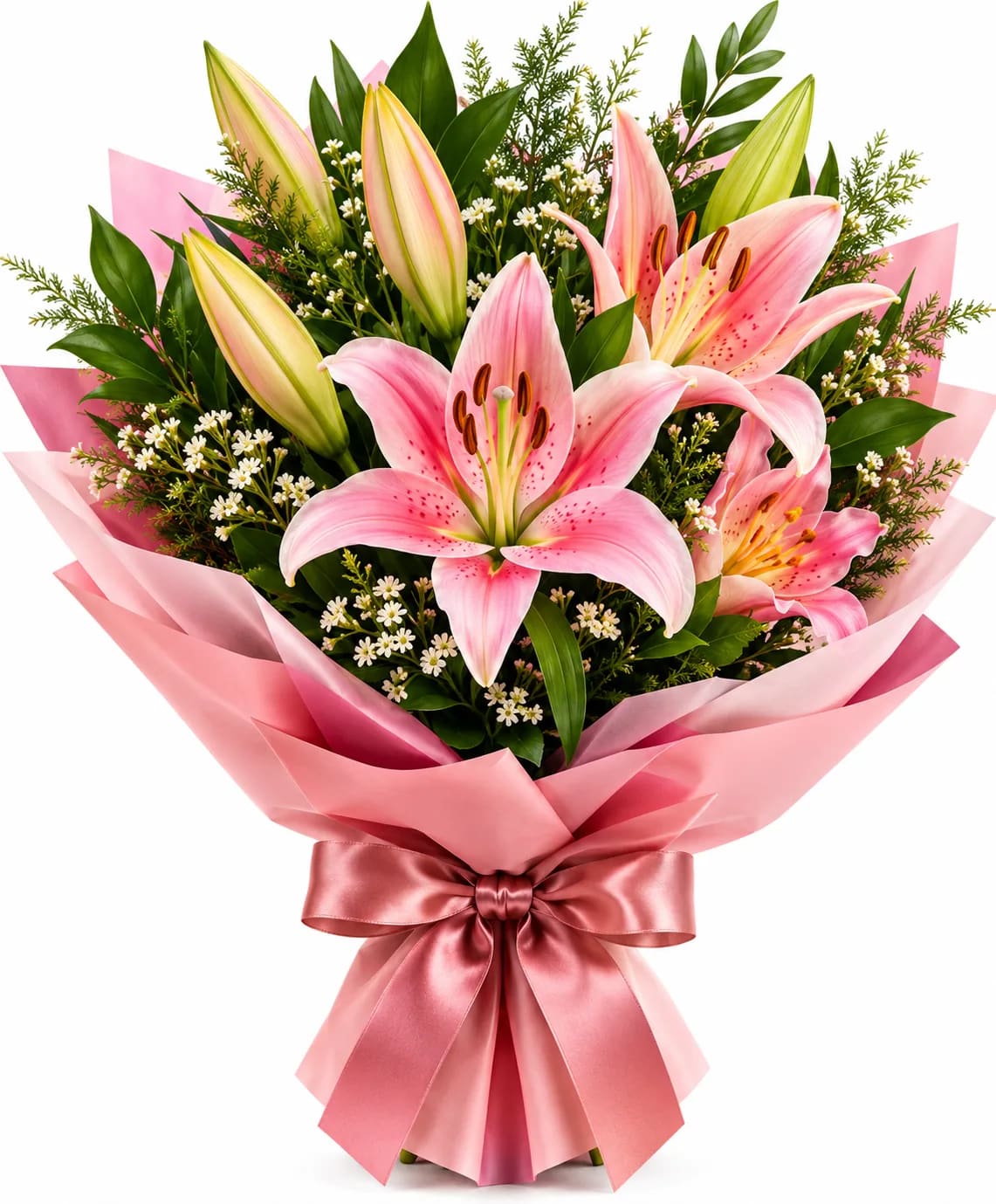 Buquê Doce Encanto – Lírios Rosa