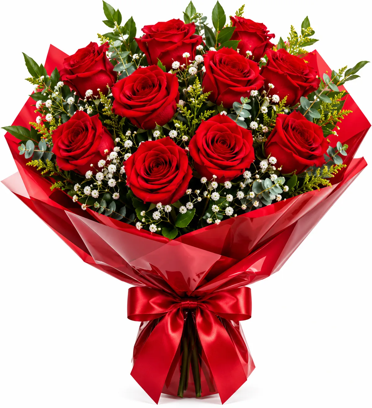 Buquê Amor Infinito – 10 Rosas Vermelhas