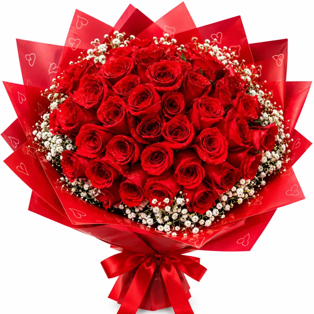 Buquê Amor sem Limites - 50 Rosas Vermelhas