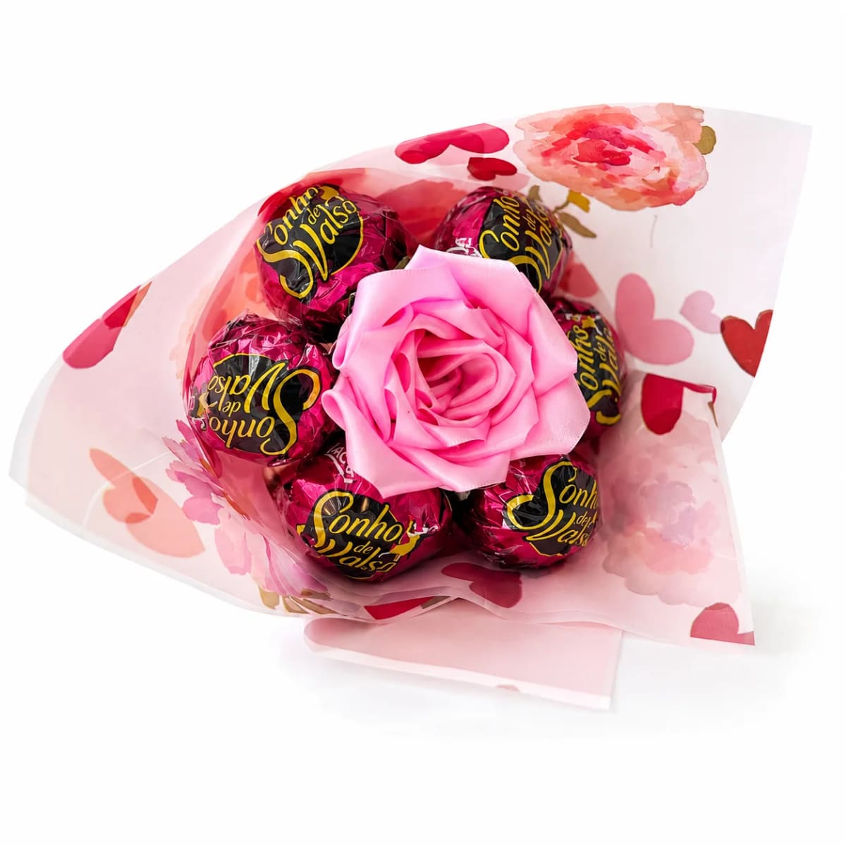 Mini Buquê Sonho de Valsa com Rosa