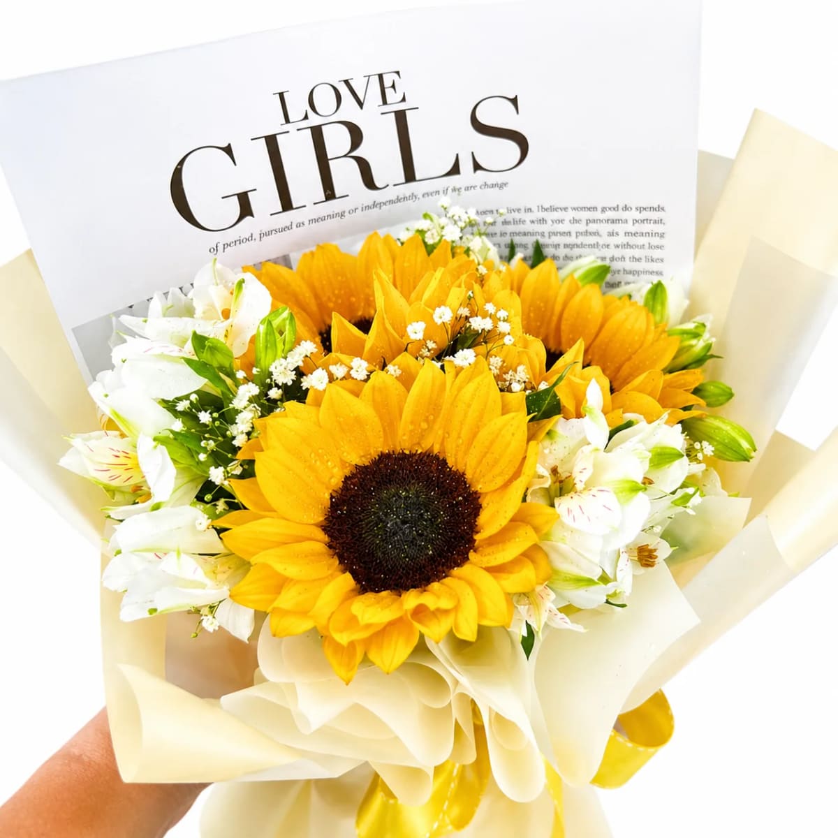 Buquê de Flores, com 3 Girassóis