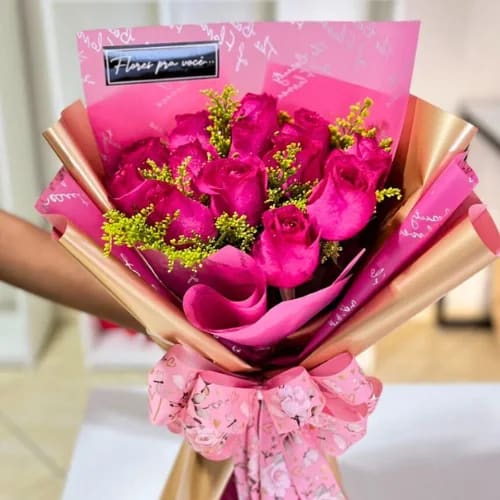 Buquê Encanto Pink 12 rosas