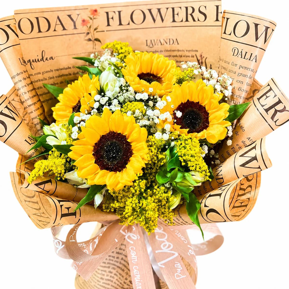 Buquê de Flores, com 4 Girassóis